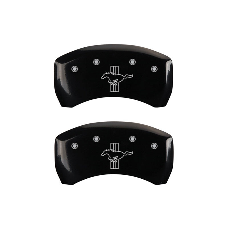 MGP Rear set 2 Caliper Covers Engraved Rear S197/Bar & Pony Black finish silver ch MGP