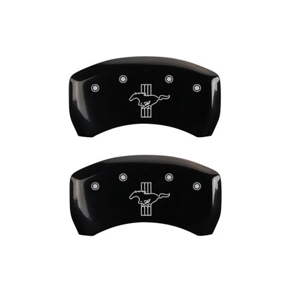 MGP Rear set 2 Caliper Covers Engraved Rear S197/Bar & Pony Black finish silver ch MGP