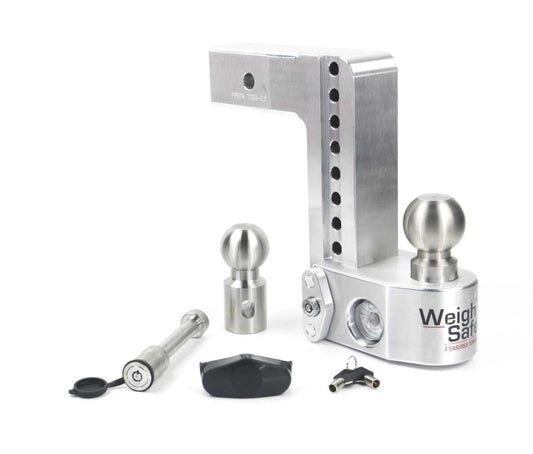 Weigh Safe 8in Drop Hitch w/Built-in Scale & 2.5in Shank (10K/18.5K GTWR) w/WS05 - Aluminum Weigh Safe