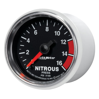 Autometer GS 2 1/16in. 1600PSI Nitrous Fuel Pressure Gauge 3874