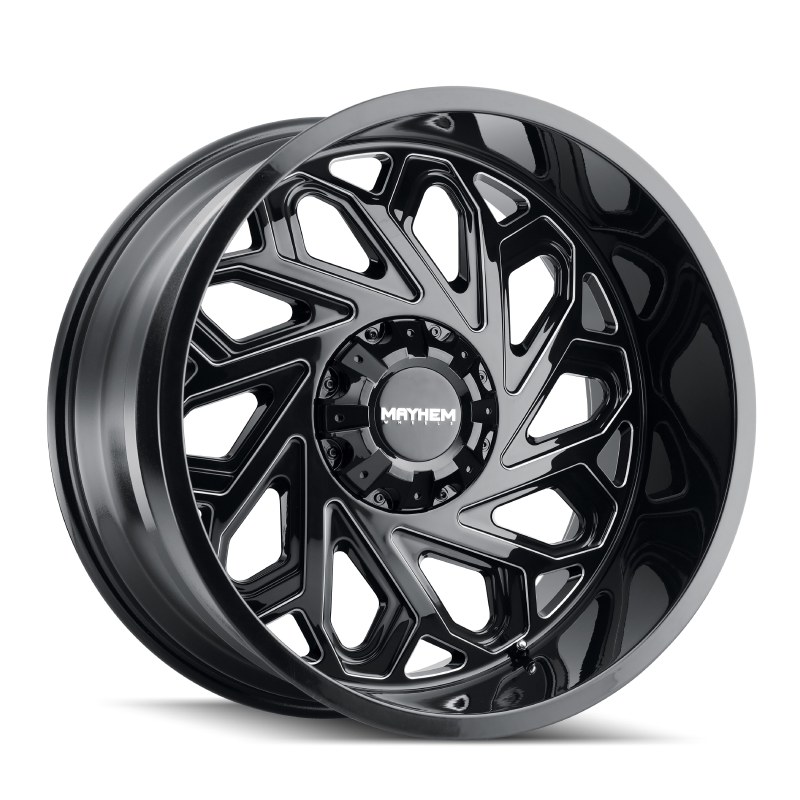 Mayhem 8112 Essex 20x10 / 8x165.1 BP / -19mm Offset / 125.2mm Hub Black w/ Milled Spokes Wheel