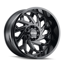 Load image into Gallery viewer, Mayhem 8112 Essex 22x12 / 6x135 BP / -51mm Offset / 106mm Hub Black w/ Milled Spokes Wheel