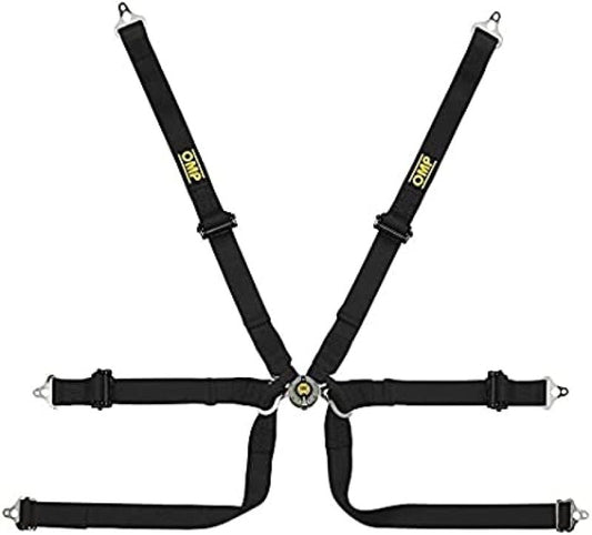 OMP TECNICA 2" Prototype 6-Point Racing Harness - Black - FIA 8853-2016 - DA0-0206-A02-071