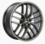 BBS CC-R 20x8.5 5x114.3 ET40 Satin Platinum Polished Rim Protector Wheel -82mm PFS/Clip Required