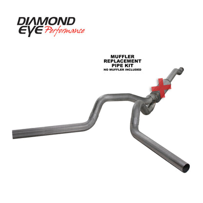 Diamond Eye KIT 4in CB MFLR RPLCMENT PIPE DUAL SS: 03-07 FORD 6.0L F250/F350 Diamond Eye Performance