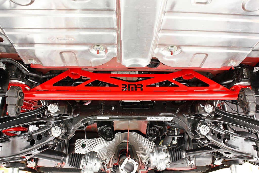 BMR CHASSIS BRACE REAR OF REAR CRADLE RED (2016+ CAMARO) - eliteracefab.com