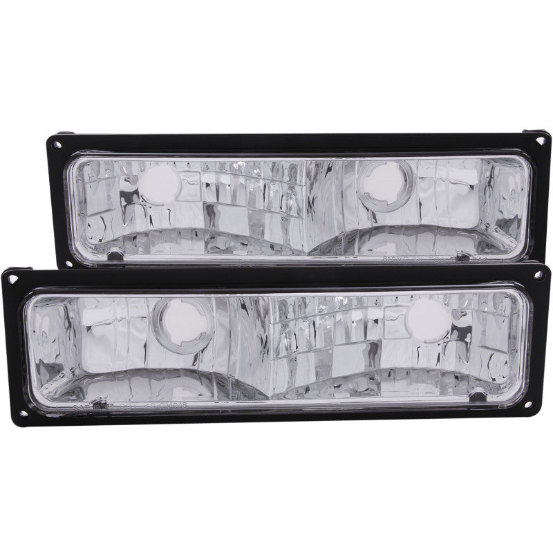 ANZO 511033 - USA Chevrolet C1500 Euro Parking Lights Black; 1988-1998 - eliteracefab.com