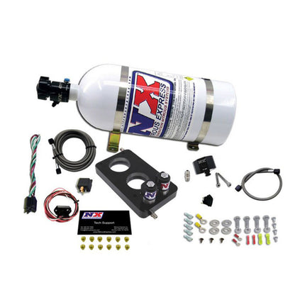 Nitrous Express 05-10 Ford Mustang 4.6L 3 Valve Nitrous Plate Kit (50-150HP) w/10lb Bottle - eliteracefab.com