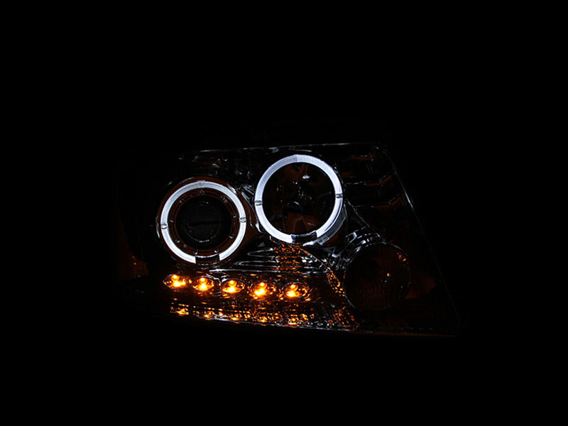ANZO 2004-2008 Ford F-150 Projector Headlights w/ Halo and LED Chrome G2 ANZO