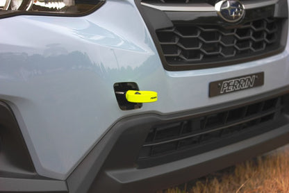 Perrin 2022 Subaru WRX / 18-21 Crosstrek / 14-21 Forester Tow Hook Kit (Front) - Neon Yellow Perrin Performance