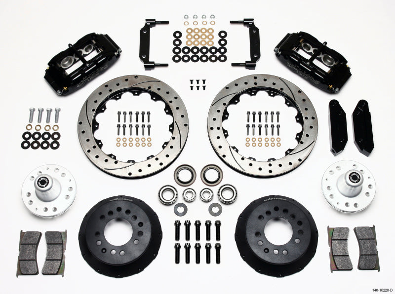 Wilwood Narrow Superlite 6R Front Hub Kit 12.88in Drilled 1970-1973 Mustang Disc Spindle Wilwood