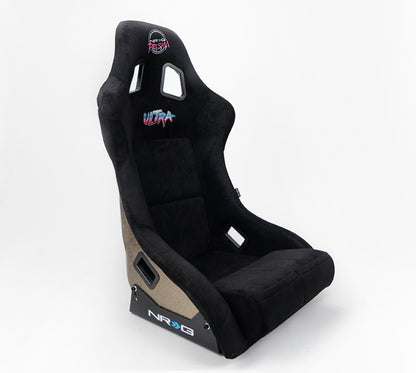 NRG FRP Bucket Seat ULTRA Edition - Large (Black Alcantara/Gold Glitter Back) - FRP-302BK-ULTRA