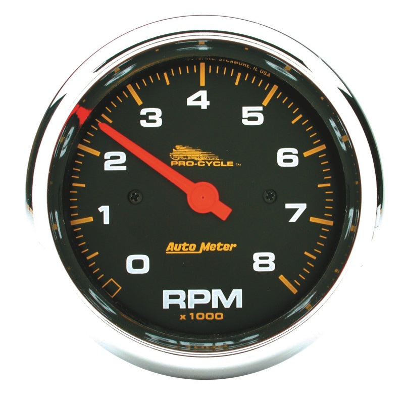 Autometer Pro-Cycle Gauge Tach 3 3/4in 8K Rpm 2&4 Cylinder Black 19300
