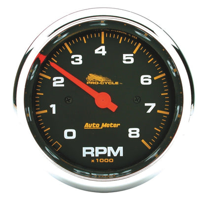 Autometer Pro-Cycle Gauge Tach 3 3/4in 8K Rpm 2&4 Cylinder Black 19300