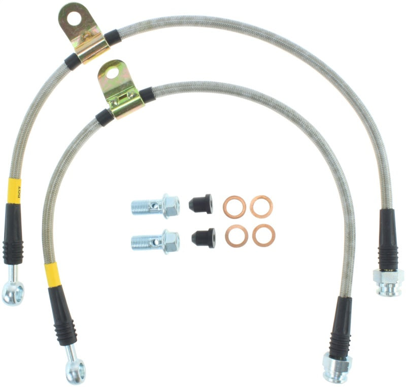 STOPTECH 10 HYUNDAI GENESIS FRONT STAINLESS STEEL BRAKE LINES, 950.51001 - eliteracefab.com