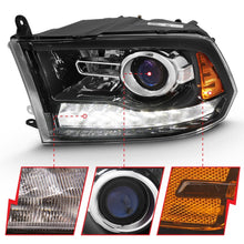 Load image into Gallery viewer, ANZO 2009-2018 Dodge Ram 1500 Projector Plank Style Switchback H.L Halo Black Amber (OE Style) - eliteracefab.com