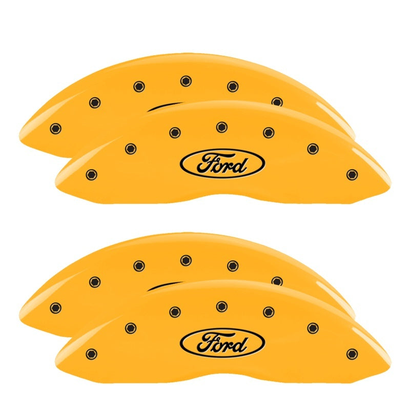 MGP 4 Caliper Covers Engraved F & R Ford Logo Yellow Finish Black Char 2006 Ford F-350 Super Duty MGP