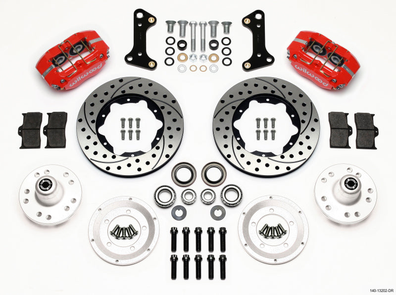 Wilwood Dynapro Dust-Boot Front Kit 11.00in Drilled Red 67-69 Camaro 64-72 Nova Chevelle Wilwood