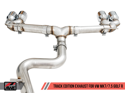 AWE Tuning MK7.5 Golf R Track Edition Exhaust w/Chrome Silver Tips 102mm - eliteracefab.com