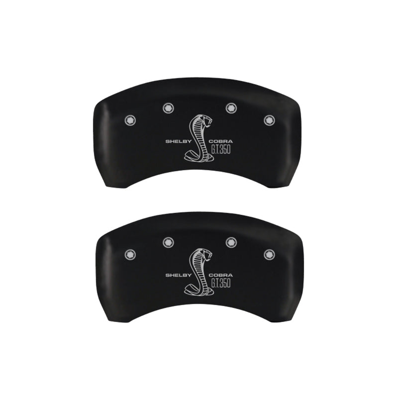 MGP Rear set 2 Caliper Covers Engraved Rear GT350 Shelby & Cobra Red finish silver ch MGP