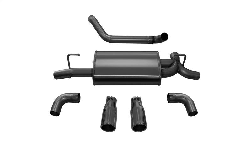 Corsa 18+ Jeep Wrangler JL 2.5in Dual Rear Exit Black Tips Sport Axle-Back Exhaust CORSA Performance