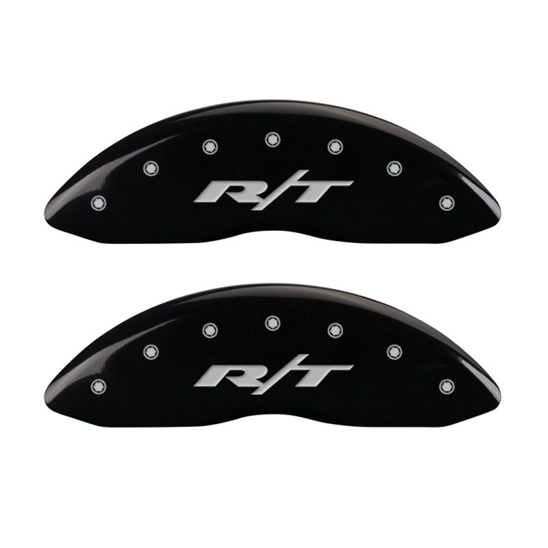 MGP 4 Caliper Covers Engraved Front & Rear RT1-Truck Black finish silver ch MGP