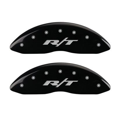 MGP 4 Caliper Covers Engraved Front & Rear RT1-Truck Black finish silver ch MGP