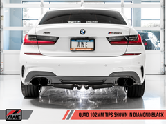AWE Tuning 2019+ BMW M340i (G20) Track Edition Exhaust - Quad Diamond Black Tips - eliteracefab.com