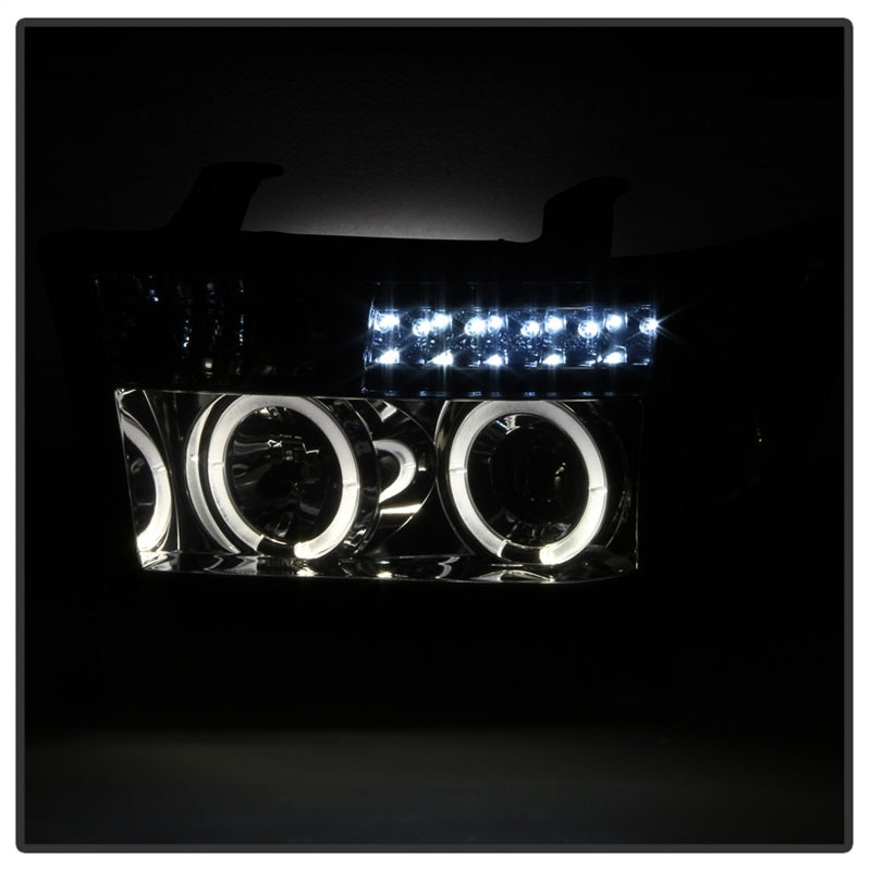 Spyder Toyota Tundra 07-13 Projector Headlights LED Halo LED Smke PRO-YD-TTU07-HL-SM - eliteracefab.com