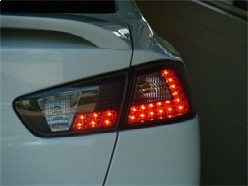 Spyder Mitsubishi Lancer/Evolution X 08-14 LED Tail Lights Smke ALT-YD-MITEVO1008-LED-SM - eliteracefab.com