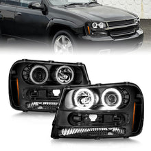 Load image into Gallery viewer, ANZO 02-09 Chevrolet Trailblazer (Will Not Fit 06-09 LT) Projector Headlights w/Halo Black Housing