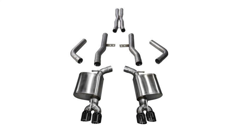 Corsa 17-18 Dodge Challenger 5.7L V8 Xtreme Cat-Back Dual Rear Exit w/3.5in Black Tips - eliteracefab.com