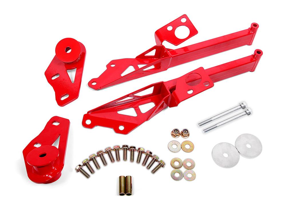 BMR SUSPENSION IRS SUBFRAME SUPPORT BRACE RED (2015+ MUSTANG) - eliteracefab.com