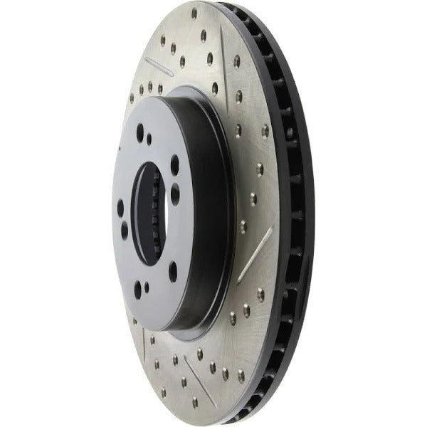 STOPTECH 97-01 ACURA INTEGRA TYPE R / 97-01 HONDA CR-V SLOTTED & DRILLED LEFT FRONT ROTOR, 127.40026L - eliteracefab.com