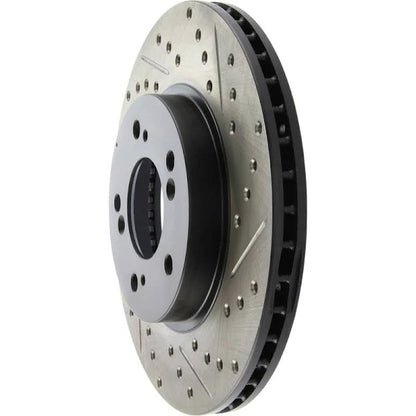 STOPTECH 97-01 ACURA INTEGRA TYPE R / 97-01 HONDA CR-V SLOTTED & DRILLED LEFT FRONT ROTOR, 127.40026L - eliteracefab.com