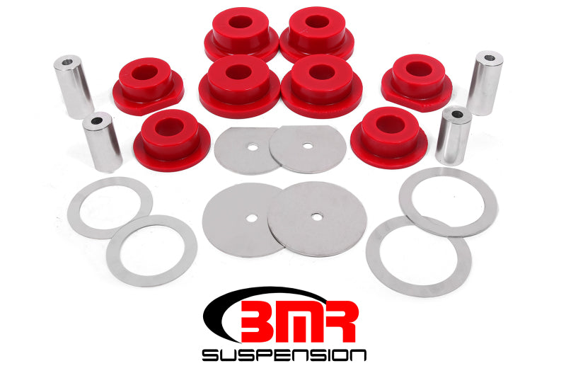 BMR 08-18 Dodge Challenger Rear Cradle Bushing Kit Polyurethane - Red - eliteracefab.com