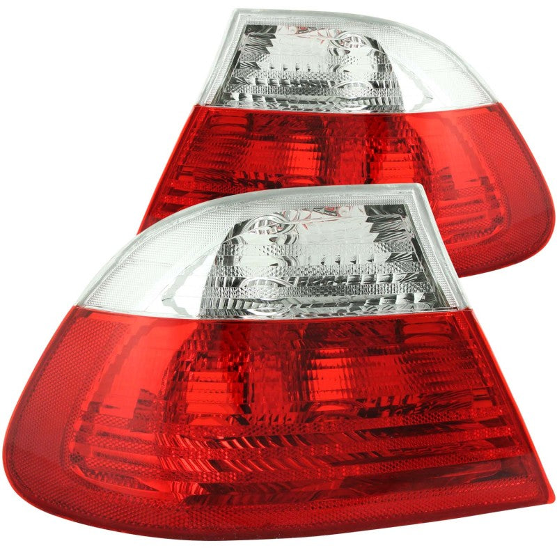 ANZO USA Bmw 3 Series E46 2dr Non Convertible Models Taillights Red/Clear; 2000-2003 - eliteracefab.com