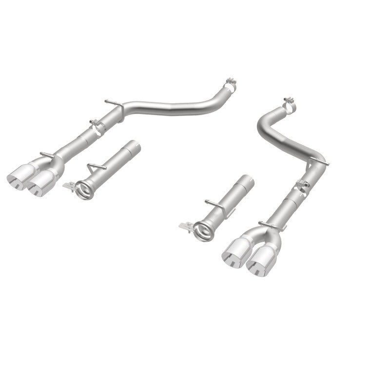 MagnaFlow Axle-Back, SS, 2.5in, Quad Split Rear 3.5in Tip 2015 Dodge Challenger R/T 5.7L Magnaflow