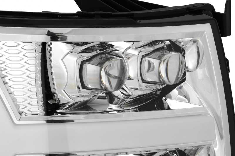 AlphaRex 880207 07-13 Chevy 1500HD NOVA LED Proj Headlights Plank Style Chrm w/Activ Light/Seq Signal