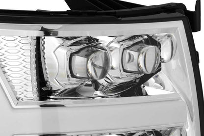 AlphaRex 880207 07-13 Chevy 1500HD NOVA LED Proj Headlights Plank Style Chrm w/Activ Light/Seq Signal