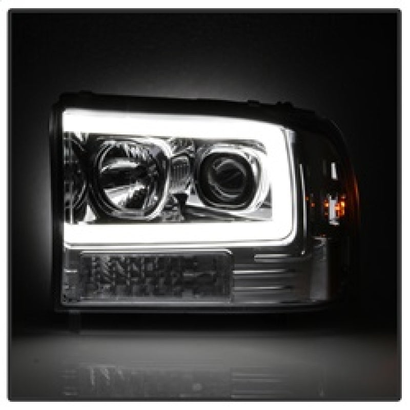 Spyder 99-04 Ford F-250 Super Duty Light Bar Projector Headlights - Chrome (PRO-YD-FF25099V2-LB-C) - eliteracefab.com