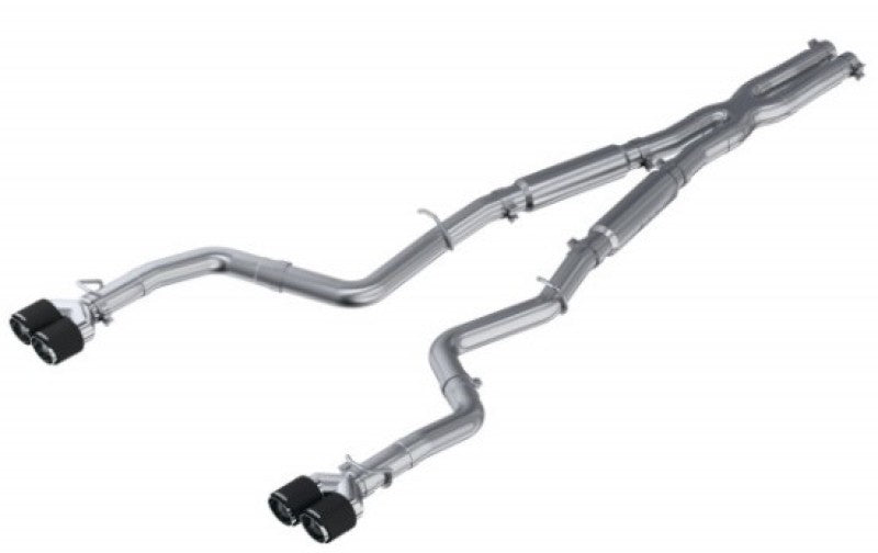 MBRP 15-16 Dodge Challenger RT 5.7L T304 SS 3in Dual Rear Cat-back CF Quad Tips - Street - eliteracefab.com