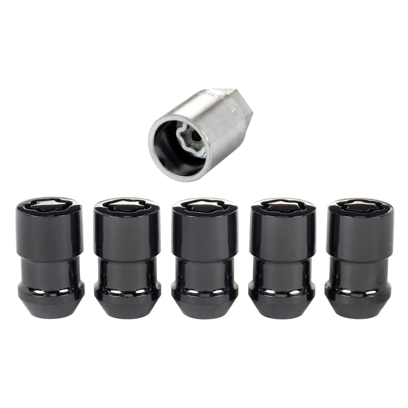 McGard Wheel Lock Nut Set - 5pk. (Cone Seat) M12X1.5 / 3/4 Hex / 1.46in. Length - Black - eliteracefab.com