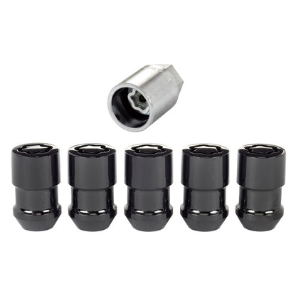 McGard Wheel Lock Nut Set - 5pk. (Cone Seat) M12X1.5 / 3/4 Hex / 1.46in. Length - Black - eliteracefab.com