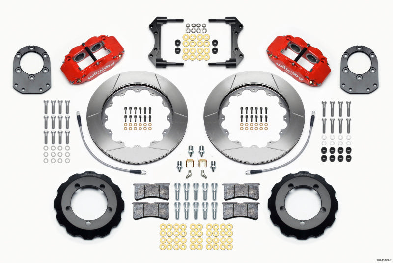 Wilwood Narrow Superlite 4R Front Hat Kit 14.00in Red 66-75 Ford Bronco Dana 30/44 w/Lines Wilwood