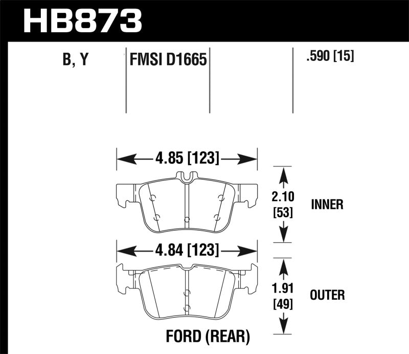 Hawk Performance LTS Rear Brake Pads - HB873Y.590