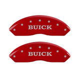 MGP 4 Caliper Covers Engraved Front Buick Engraved Rear Buick Shield Red finish silver ch