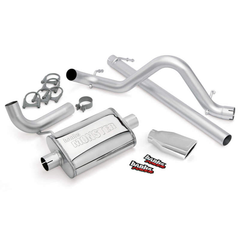 Banks Power 07-11 Jeep 3.8L Wrangler - 2dr Monster Exhaust System - SS Single Exhaust w/ Chrome Tip Banks Power