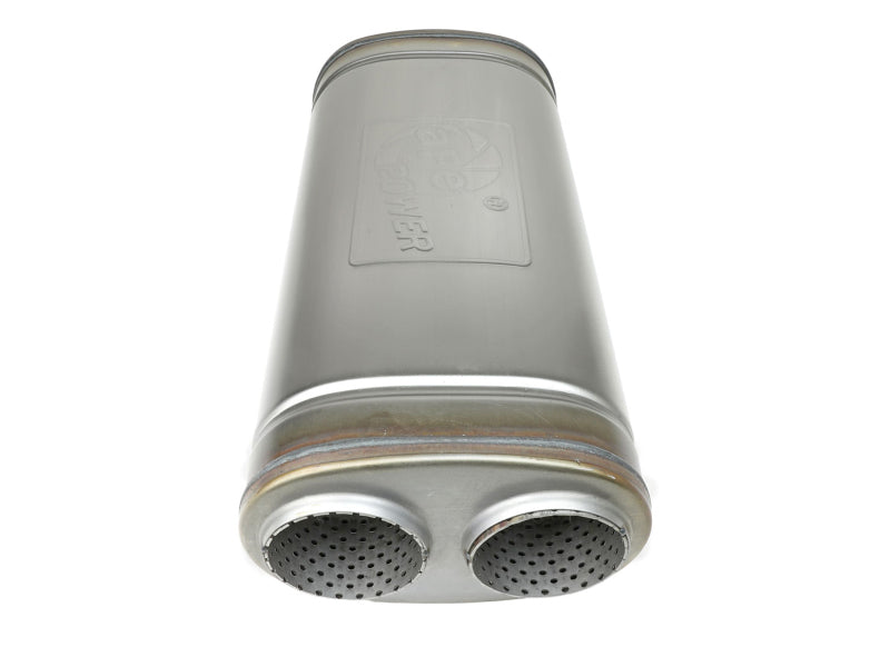 aFe MACH Force-Xp 409 SS Muffler 3in Dual Inlet/Dual Outlet 5in H x 8in W x 18in L - Oval Body aFe