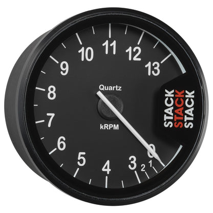 Autometer Stack Clubman Tachometer 80mm 0-3-13K RPM - Black ST200-0313